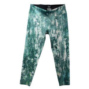 Saucony Womens Scout Series Leggings M Green Watercolor Pattern